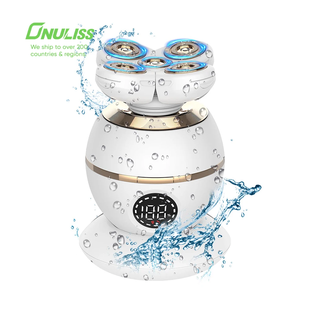 Wet and Dry 5 in 1 Electric Razor for Men Clippers Cordless and Rechargeable Bald Head Shaver Electric Rotary Shavers