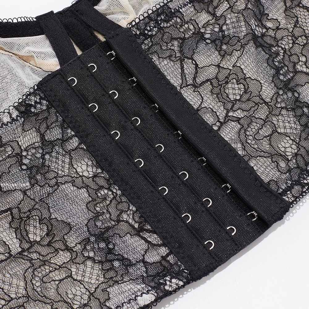 Ladymate ODM/OEM Corpete feminino sexy de laco modelador corpo body slimming corset lace bodice wire cincher corsets