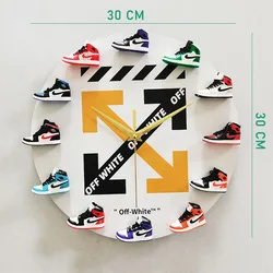 Wholesale custom AJ  wall clock home decor diy sneaker 3d wood  jordan nike shoes clock silent wall clocks