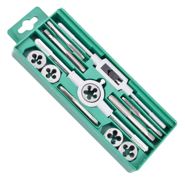 12pcs Hand Tool Tapping Die Set Screw Taps Dies Wrench Capstan Set Tap And Die Set