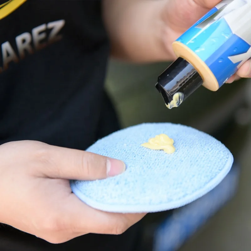 Wholesale 5 inch Sponge Car Cleaning Ultra Gentle Microfiber Car Wax Applicator Pads Buffing Pads
