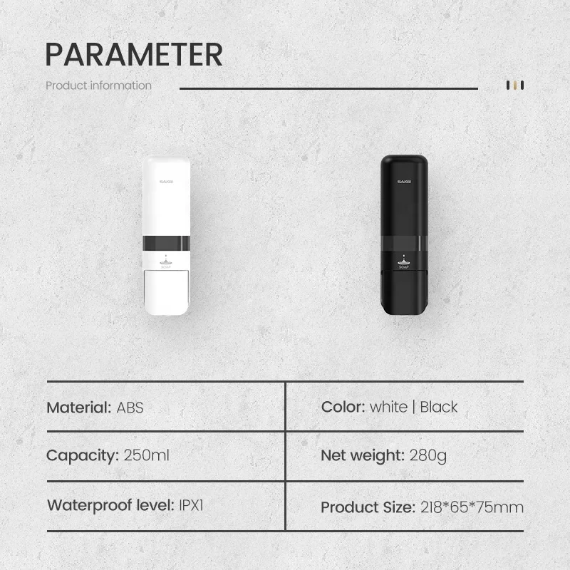 Hotel Bathroom Double Soap Dispenser Shower Soap Dispenser Pump Wall Mounted Shampoo