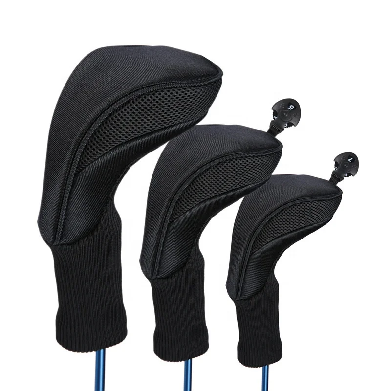 Wholesale Golf Accessories Soft Driver 1 3 5 Fairway Woods Headcovers Long Neck Mesh Head Covers Golf Wood Cover Set