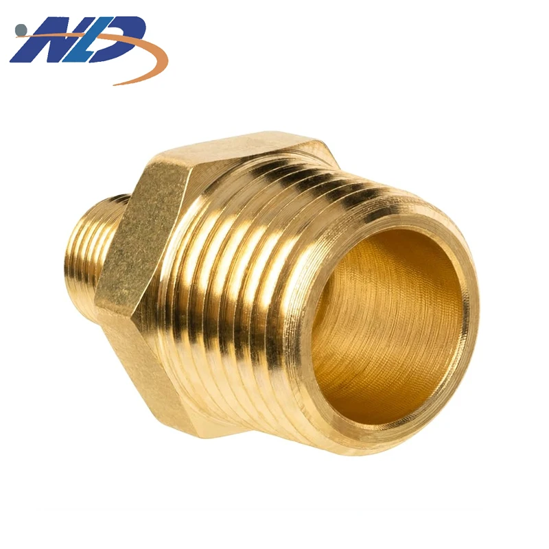 CNC Turning Machined Male To Male Threaded BSPP BTP NPT Connectors Hose Brass Nipple