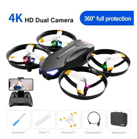 Недавно 4DRC V16 мини-Дрон с 4k Hd воздушная камера Профессиональный RC самолет на дистанционном управлении беспилотные летательные аппараты красочные светодиодные