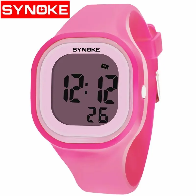 SYNOKE 66896 Casual Electronic Wrist Watch for Student Chronograph Alarm Sport Digital Watches Wholesale New Square LED reloj