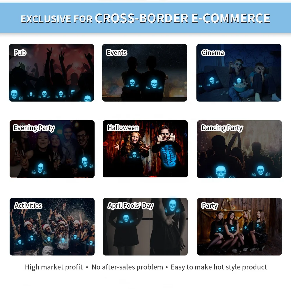 Winner Transfer best selling 100 Pieces heat transfer vinily glow in the dark transfer paper for Dark Fabrics