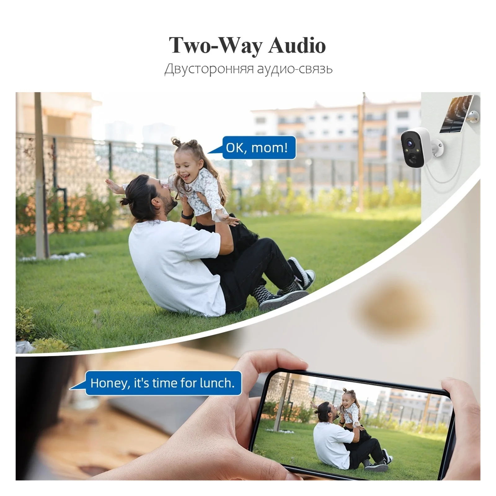 Senhuo 3MP Secure Battery Camera  Solar Panel Two-way Audio Wireless Outdoor Full Color Night Vision Monitoring P2P