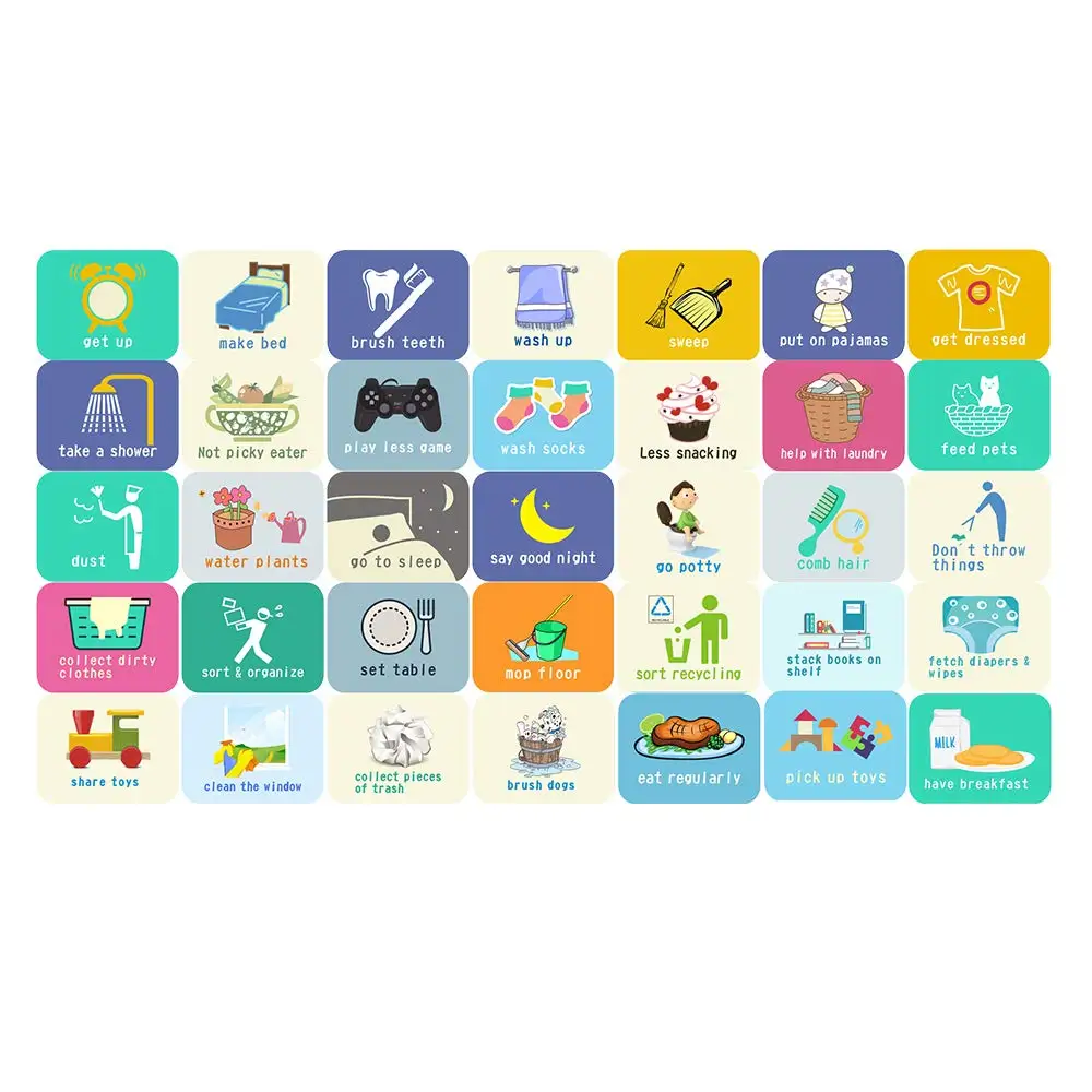 Customized Kids Routine Cards Visual Wall Planner Educational Learning Chore Chart Schedule Board Cards Fridge Magnets