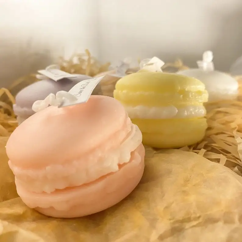 DGC Wholesale Diy handmade Macaron Shaped Candle Fragrance Cute Home Decoration Gifts Funny Message Scented Candle Manufacturers