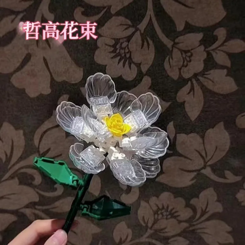 HY Toys Zhe High Play Building Blocks Bouquet Rose Flowers Sunflower diy Send Girls Splicing Decoration