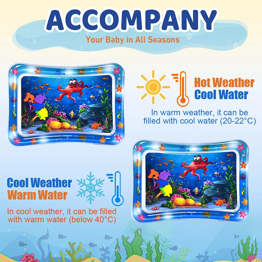 Environmental hot selling high quality cute octopus pattern pvc inflatable baby water play mat for fun