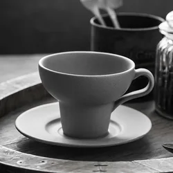 Source Manufacturer Custom Simple and Unadorned 150ml Retro Ceramic Coffee Cup Custom Logo