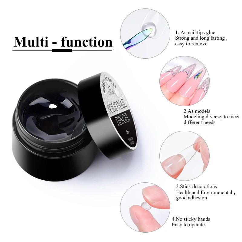 High Quality Tip Builder Rich Pigmented Cruelty Wholesale Poly Extension Nail gel glue for nail tip