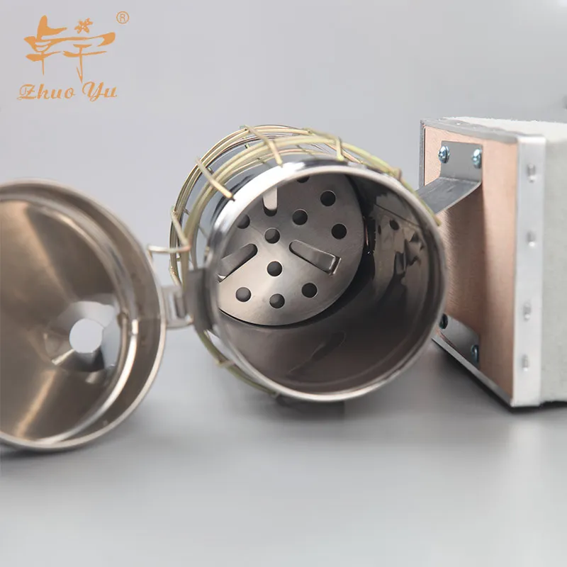 2025 Stainless Steel Galvanized Dermis Leather Honey Hot Bee Hive Smoker With Inner Tank Bee Honey Tools for beekeeping
