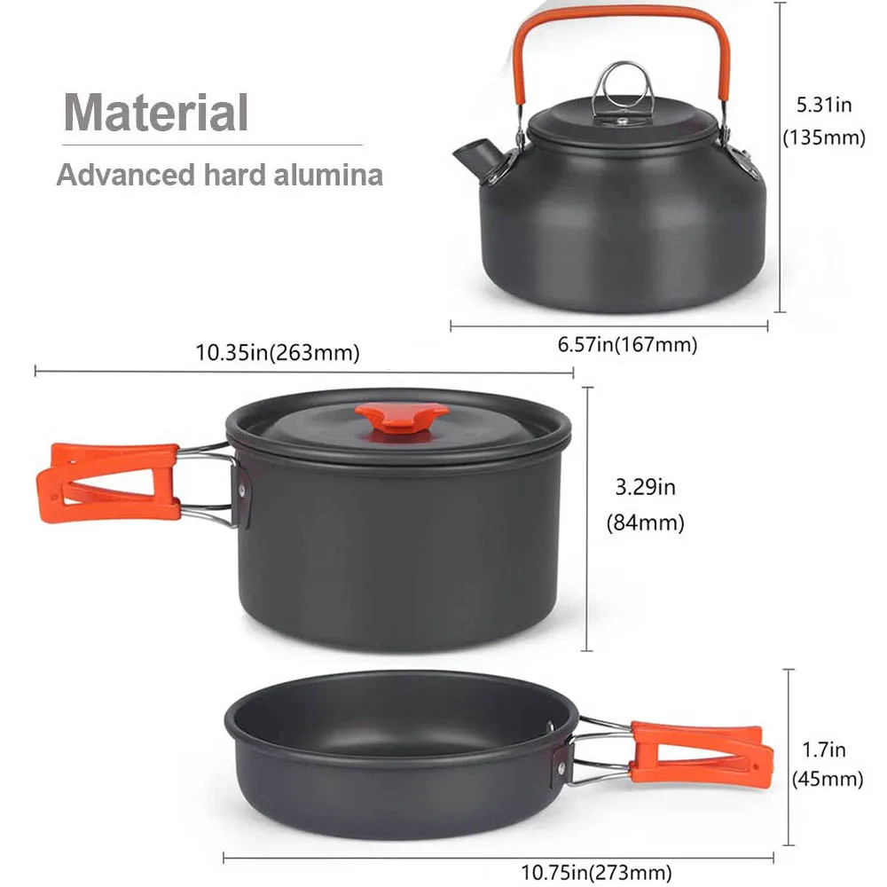 Factory wholesale Camping Cookware Kit Outdoor Cooking Set Aluminum Equipment