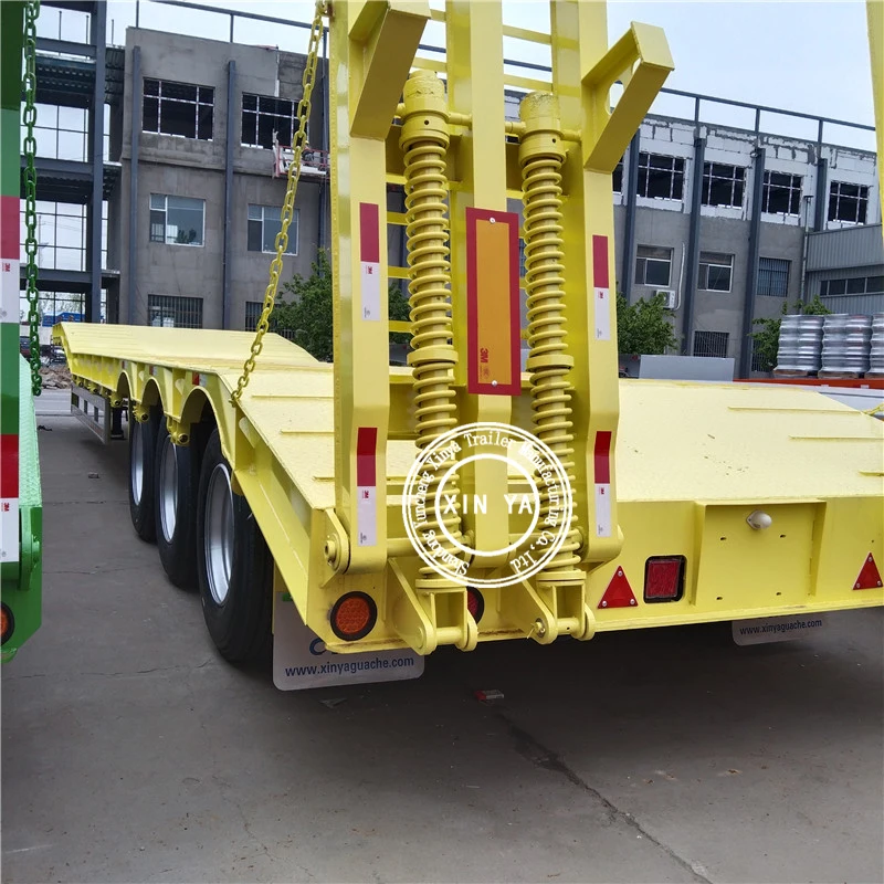 Tri Axle 80ton Heavy Duty Detachable Gooseneck Low Loader/Lowbed/ Lowboy/Drop Deck Extendable Low Bed Truck Tractor Semi Trailer