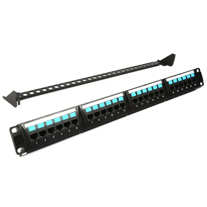 Factory Sale 16 24 50 port Cat5e Cat6a cat7 cat6 UTP patch panel rack stp 24 port patch panel