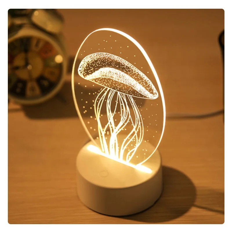 Commerce de gros veilleuse led 3d hallucinations base de table acryliques nocturnes