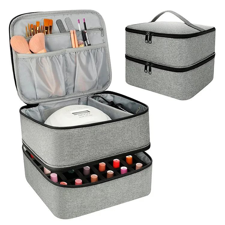 Factory Custom Nail Polish Storage Bag Cosmetic Holder Case Nail Brush Polish Organizer