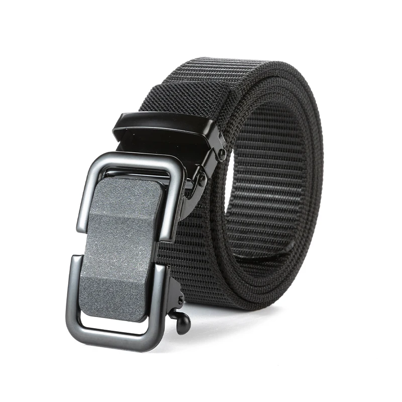 3.5cm width thickened braidMen Nylon Belt with Automatic Slide Buckle Tactical Belt