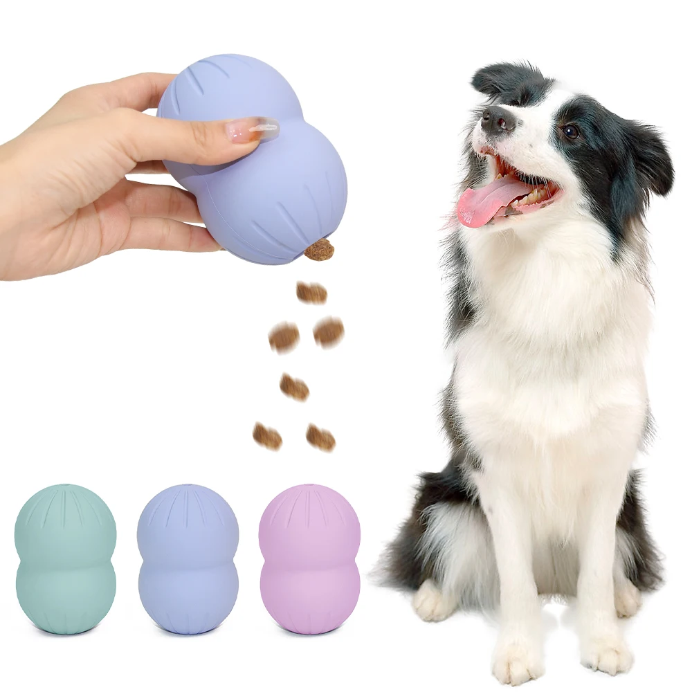 Hot Sale Leakage Dog Toys Tough Natural Rubber Figure Eight Shape Anxiety Reliever Treat Dispenser Dog Toy