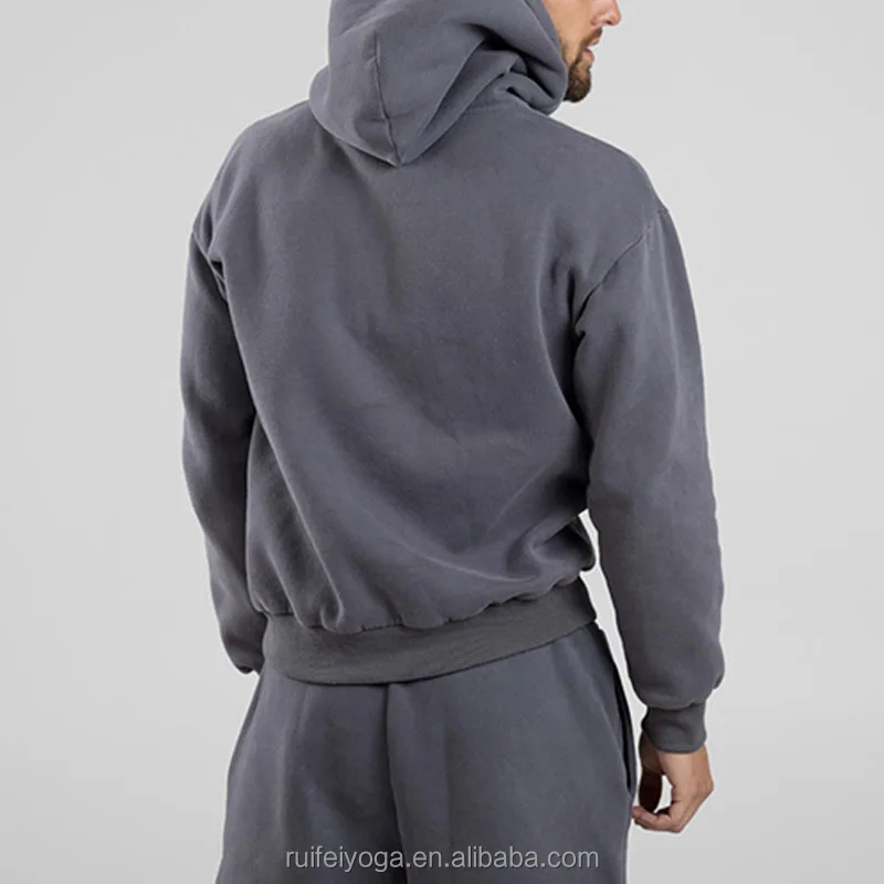 Bulk Unisex Fleece Sportswear Tracksuit Custom Logo High Quality Plain Heavyweight Oversized French Terry Cotton Blend Hoodie