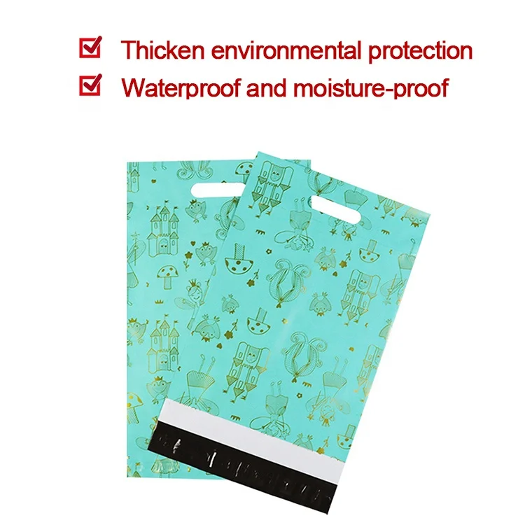 Sacchetti Postali Supplier Custom Logo Biodegradable Packing Courier Envelope Mailing Bag with Handle