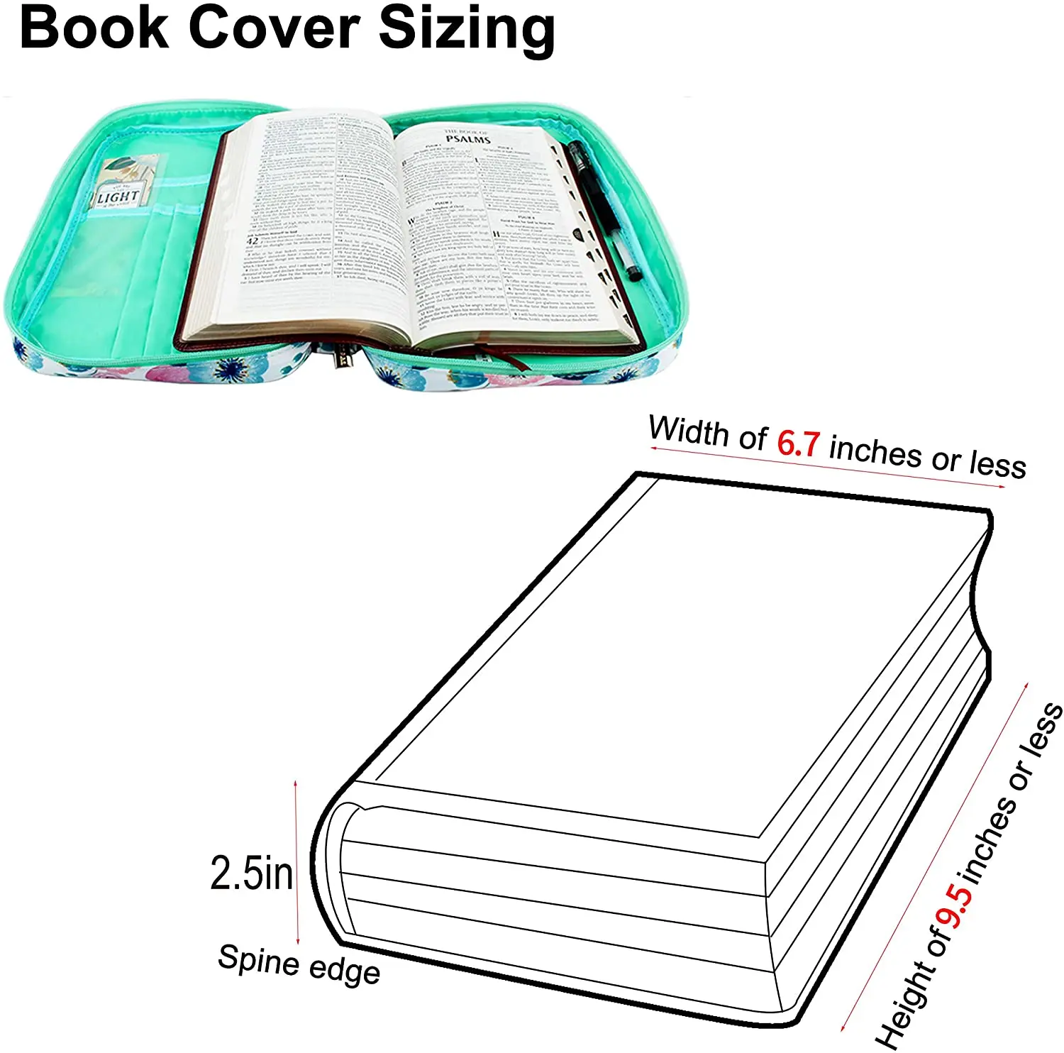 BSCI Bag Factory Custom Floral Pattern Standard Size Bible Book Case Bag for Women Girls