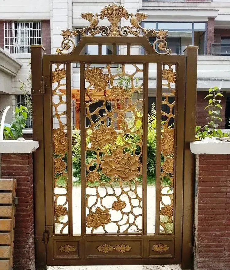 
Luxury good looking cast aluminium main gate Wholesaler cast aluminium double swing gate indian house main gate designs 