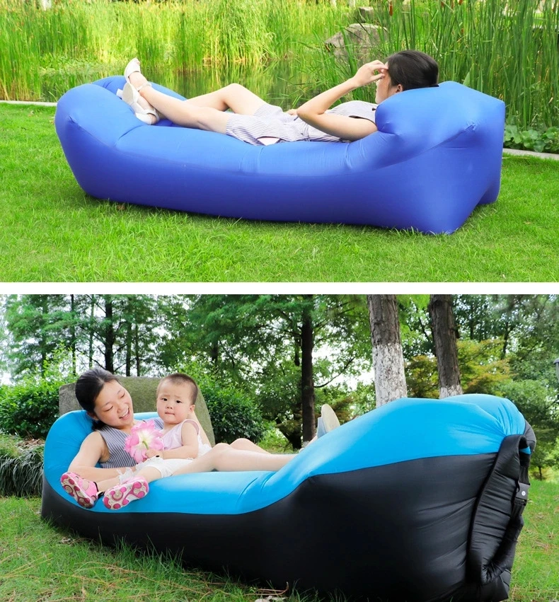 New Outdoor Air Sofa Fast Inflatable Laybag Lounger Beach Air Bed Folding Sleeping Bag Lazy Sofa