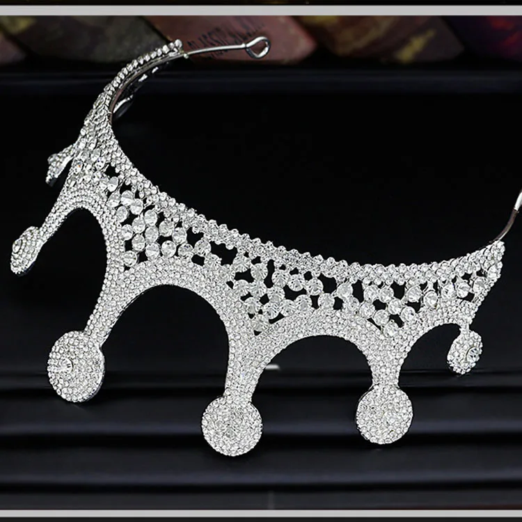 Vintage Round Baroque Crystal Crown for Wedding Beauty Pageant Queen Crowns Jewelry