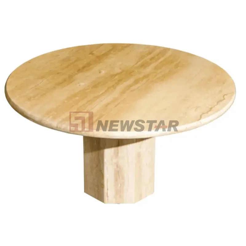 Good price natural marble stone table travertine dining table dining room furniture round marble dining table