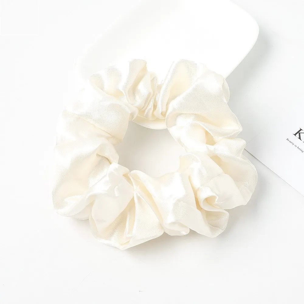 Satin Silk Scrunchies for hair, Hair Scrunchies Satin Hair Ties Ponytail Holder Custom image