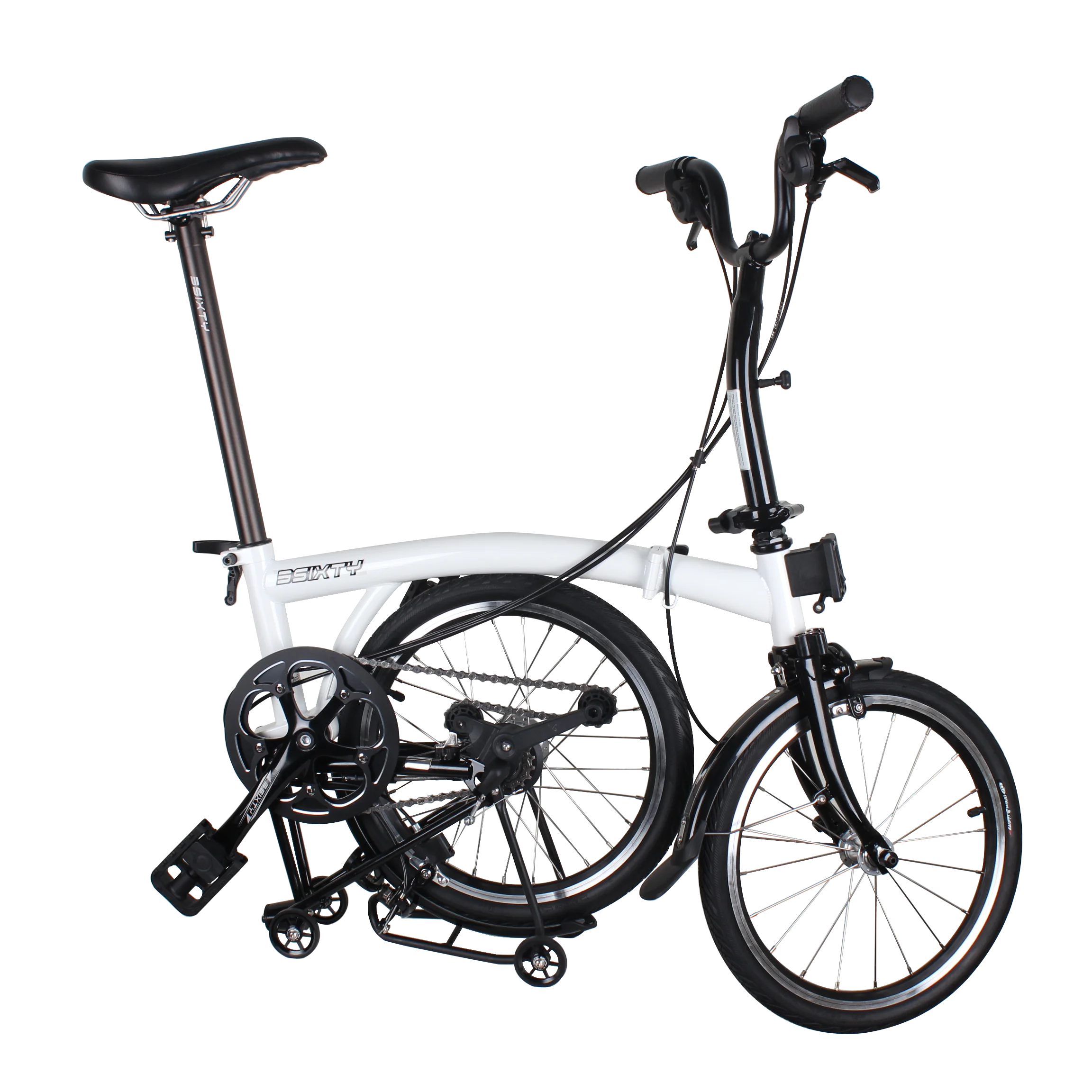 3Sixty Folding Bikes lightweight 16 inch Inside 3 External 2speed S-Bar S6 White