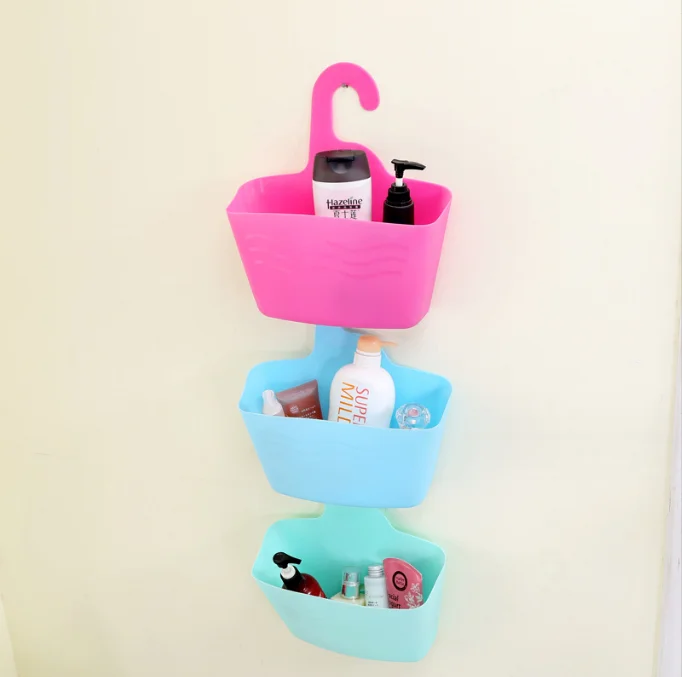 Bathroom Storage Organizer Basket Hanging Shower Caddy Shelf With Hooks Hanging Plastic Storage Basket