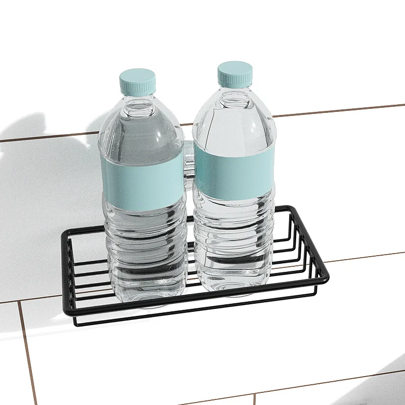 Samanl Modern Stainless Steel Soap Dish with Adhesive Black Bathroom Shelf and Sponge Holder Wall-Mounted Soap Saver