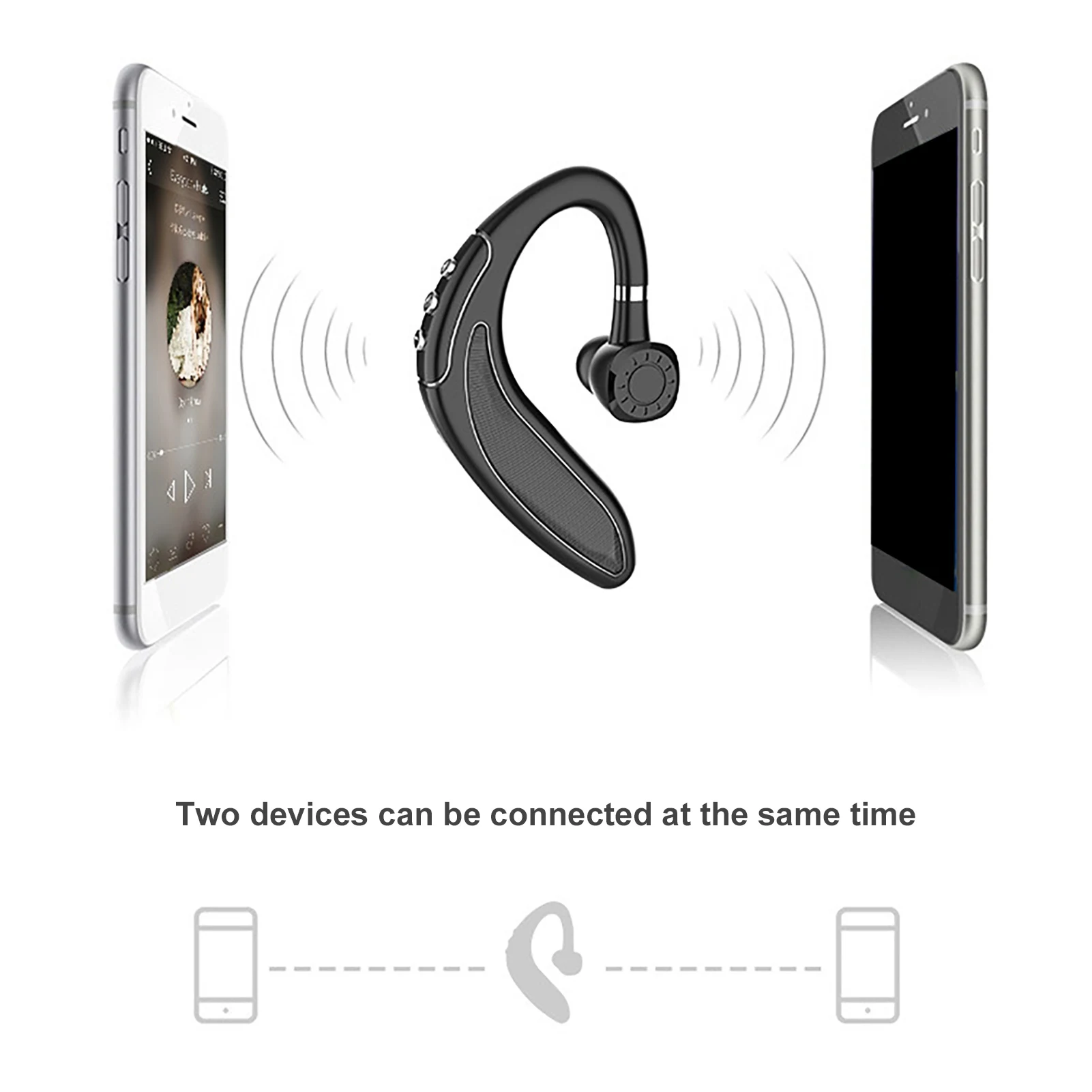 HMB-18 длительным временем ожидания беспроводной Bluetooth гарнитура бизнес стерео наушники с микрофон высокой четкостью звука