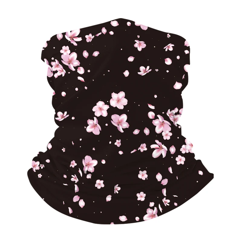 Multifunctional Peach Blossom Printed Bandana Outdoors Head Tube Seamless Face Bandana Neck Gaiter