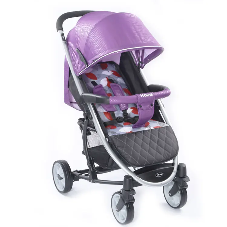 3 position back recline footrest adjustable Oxford blue portable baby stroller foldable