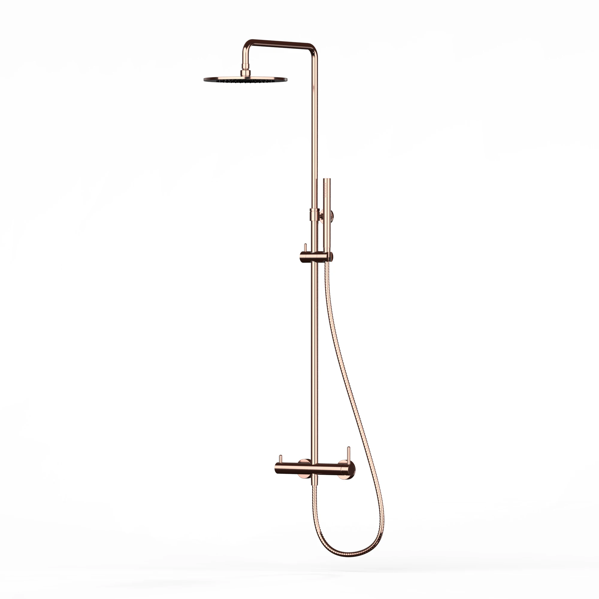 wall mounted Brassware Rose Gold exposed water dual handle shower bath faucet sets for bathroom solution