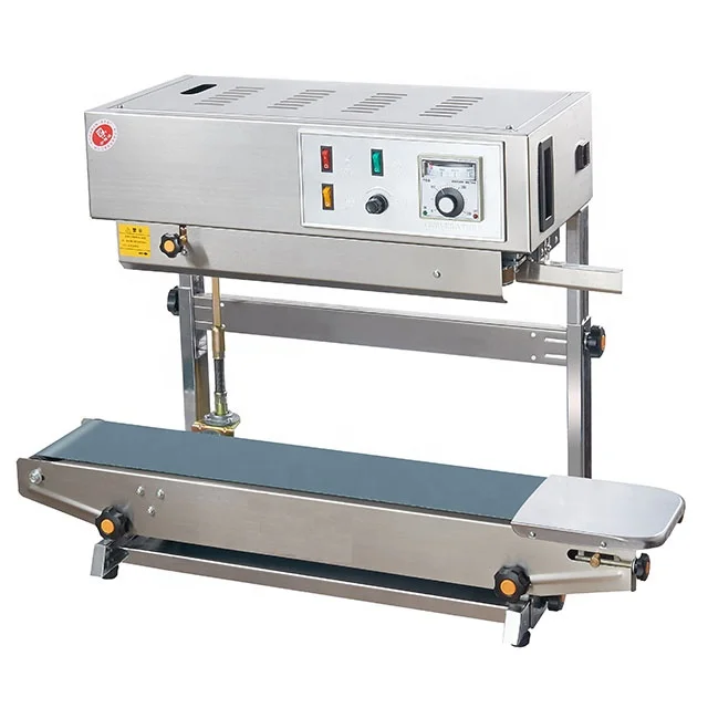 DBF900 FR900 stainless steel Vertical and horizontal  type continuous band sealer continuous poly bags band sealer machine
