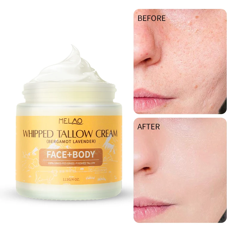 Organic Natural Hydrating Dry Skin Soothing Moisturizing Grass-Fed Beef Tallow Face cream Balm Beef Tallow For Skin Care