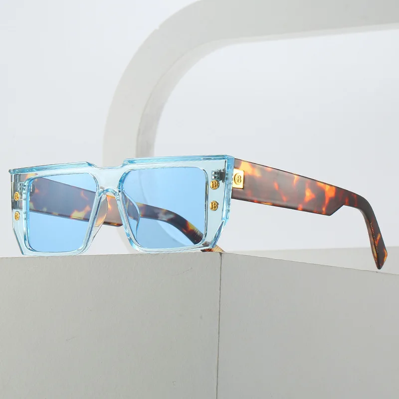 Millet Nail Sunglasses Demi Square Framed Sun Glasses Fashion Design Retro Shades Glasses Personality   Sunglasses Women