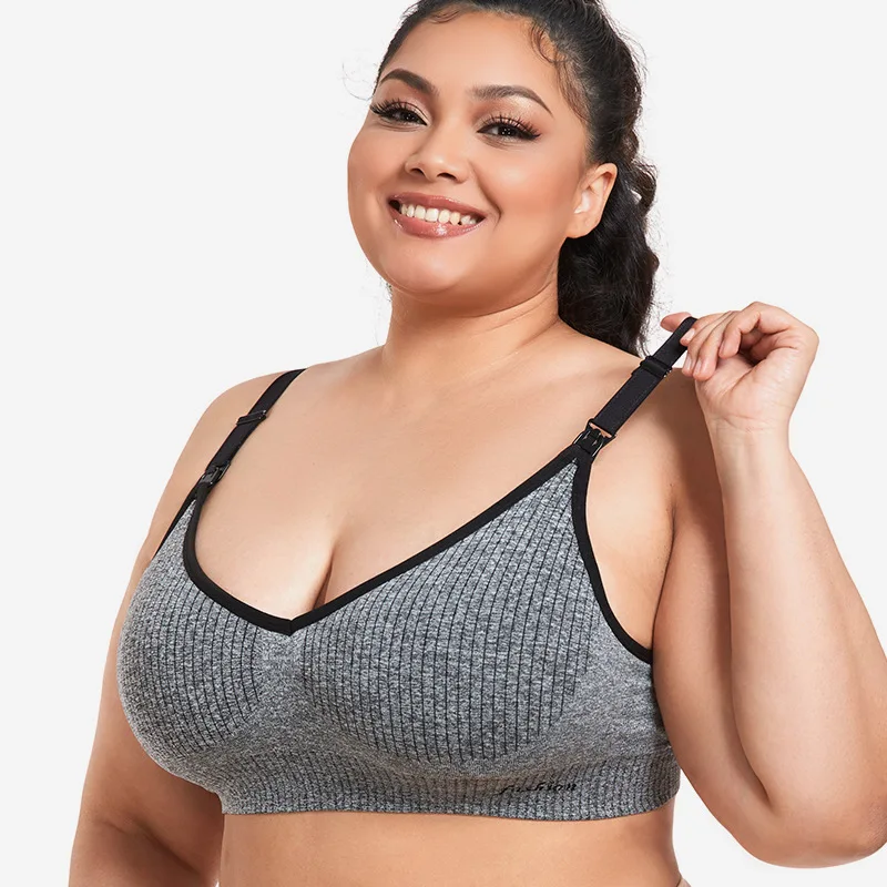 Wholesale Maternity LOGO Custom India Comfortable Pregnancy Front Open Seamless Breastfeeding Nursing Bra for Maternity Women