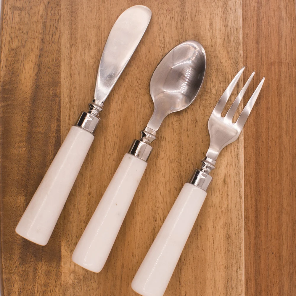 
Marble handle stainless steel bread butter spreader dessert knife 