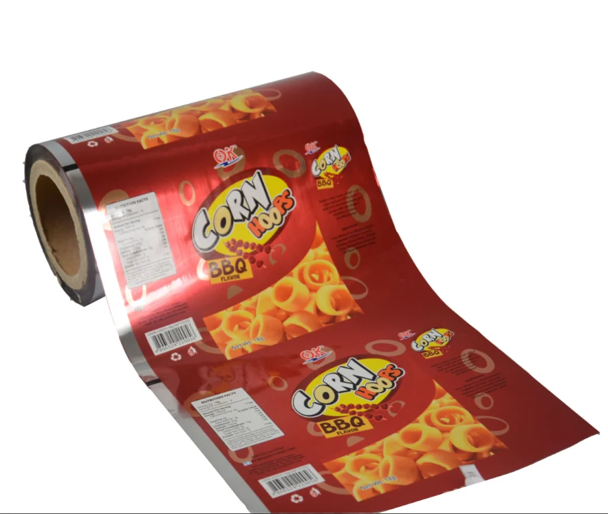 Custom printed VMPET pop food packaging laminated material roll film