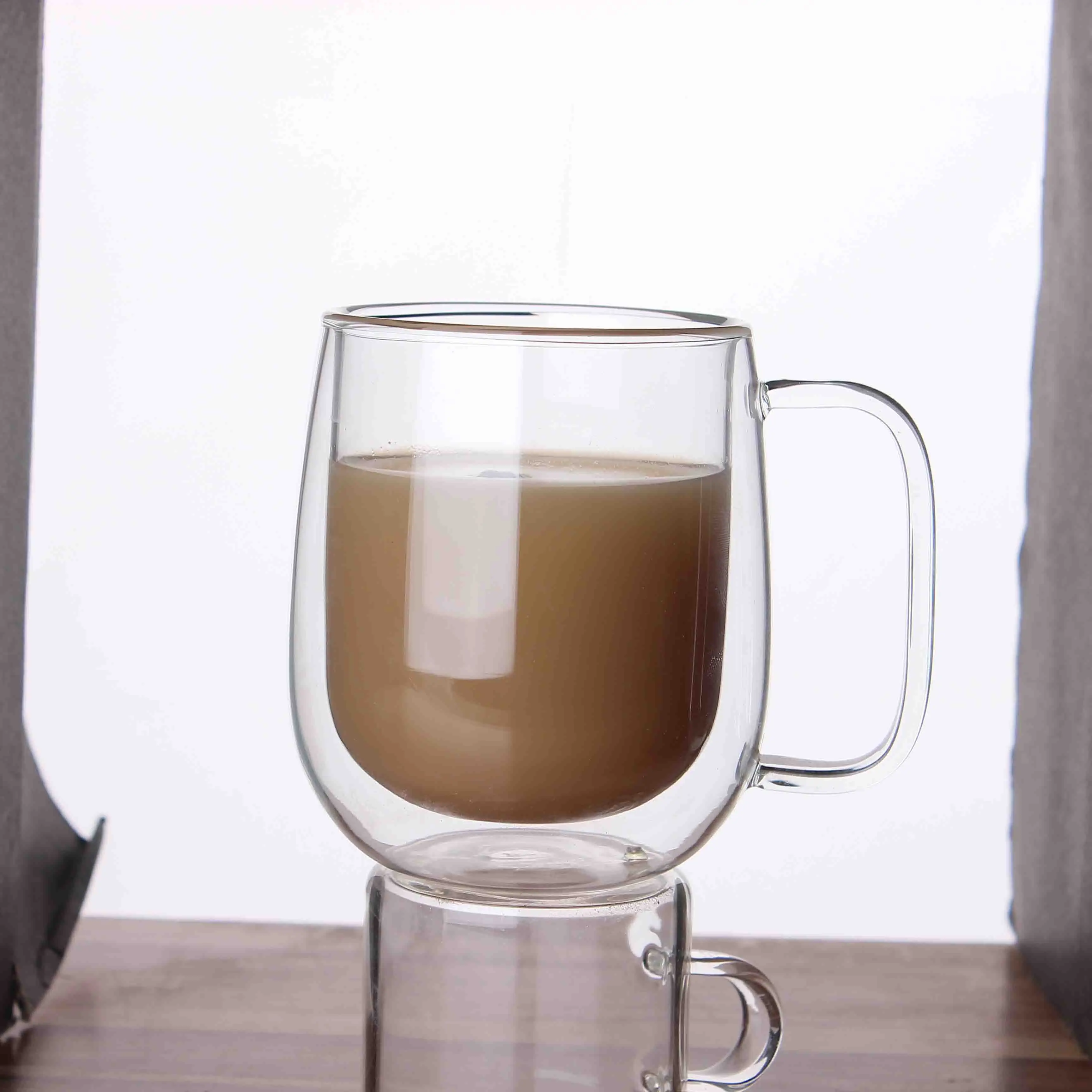 high borosilicate clear glass tea mugs coffee mugs