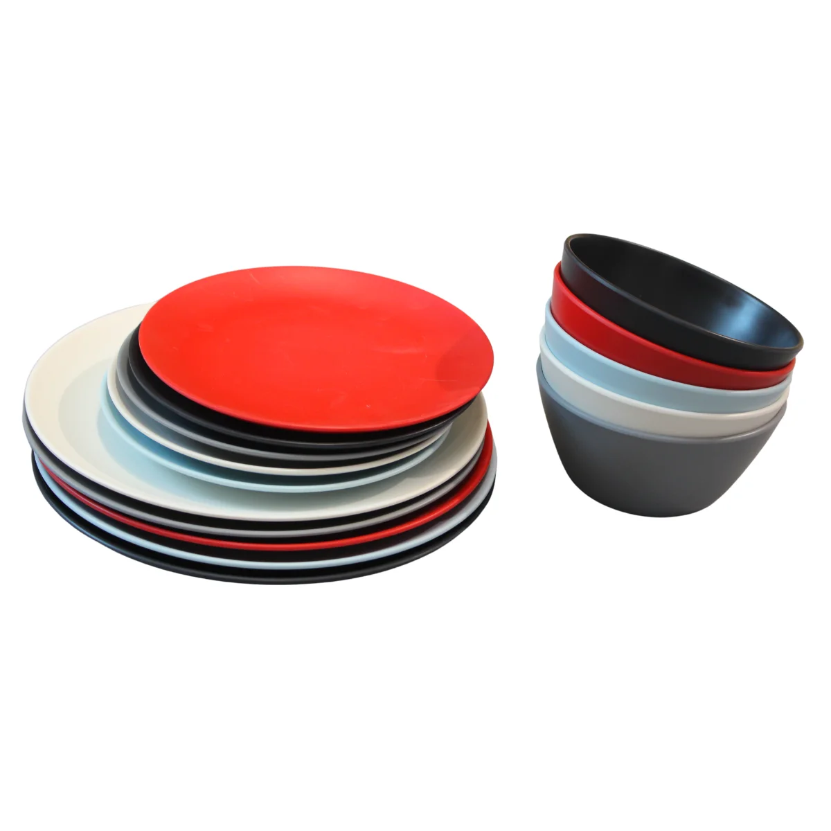 2024 Minimalist Matte Melamine Dinnerware Set - 12 Pieces