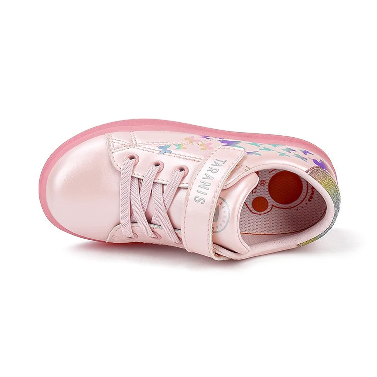 
Taranis spring new soft sole non-slip children board shoes girl pink butterfly transparent jelly sole shoes 